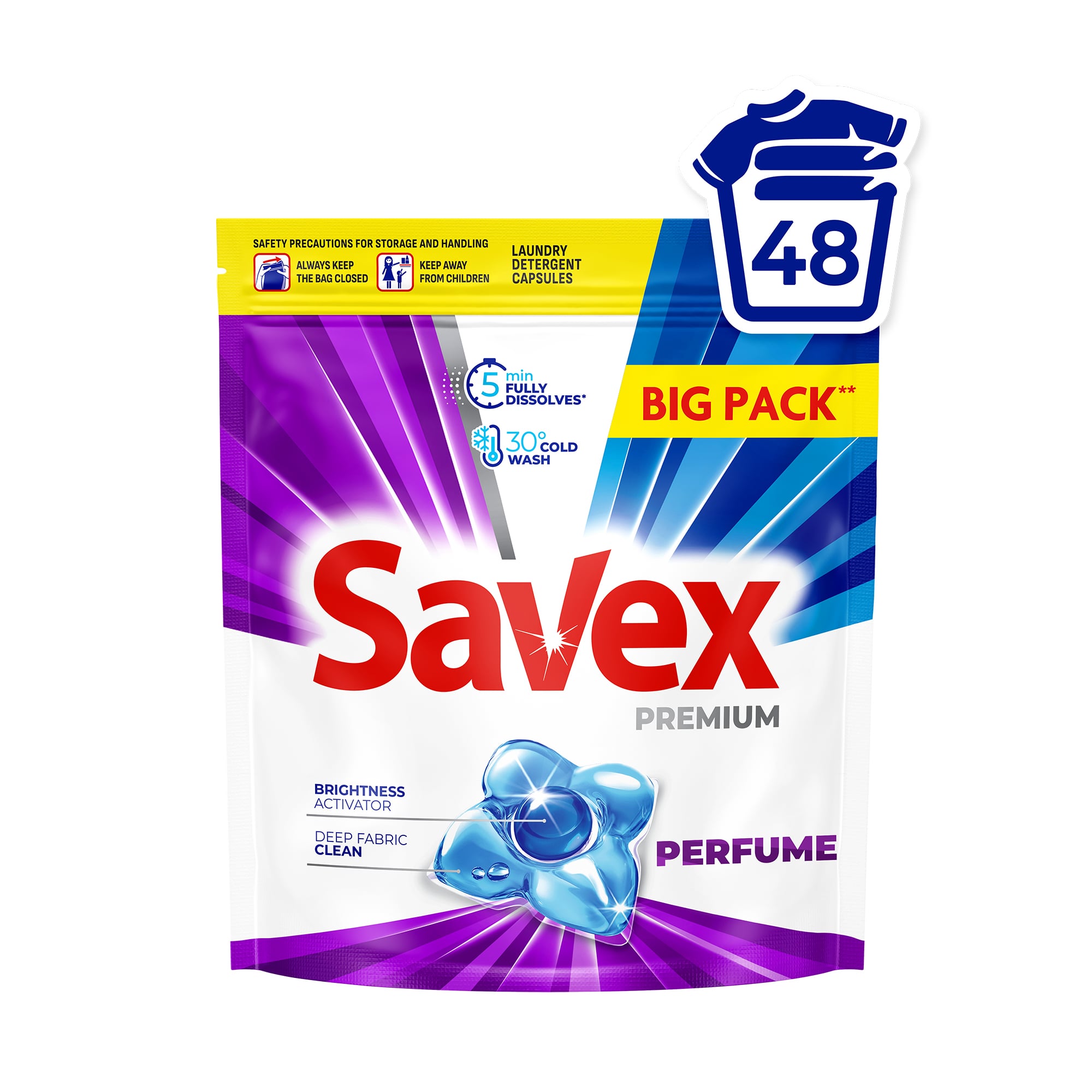 Капсули для прання Savex Premium Perfume 48 циклів прання, 48 шт