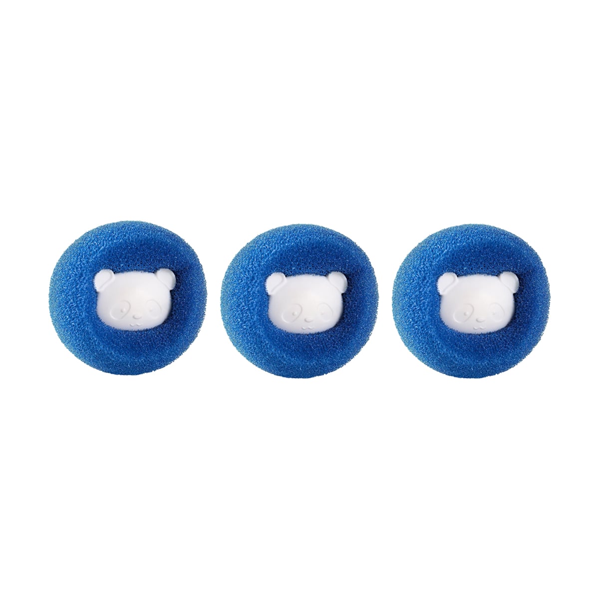 М'ячики-губки для прання та очищення одягу від шерсті та волосся, сині, 3 шт